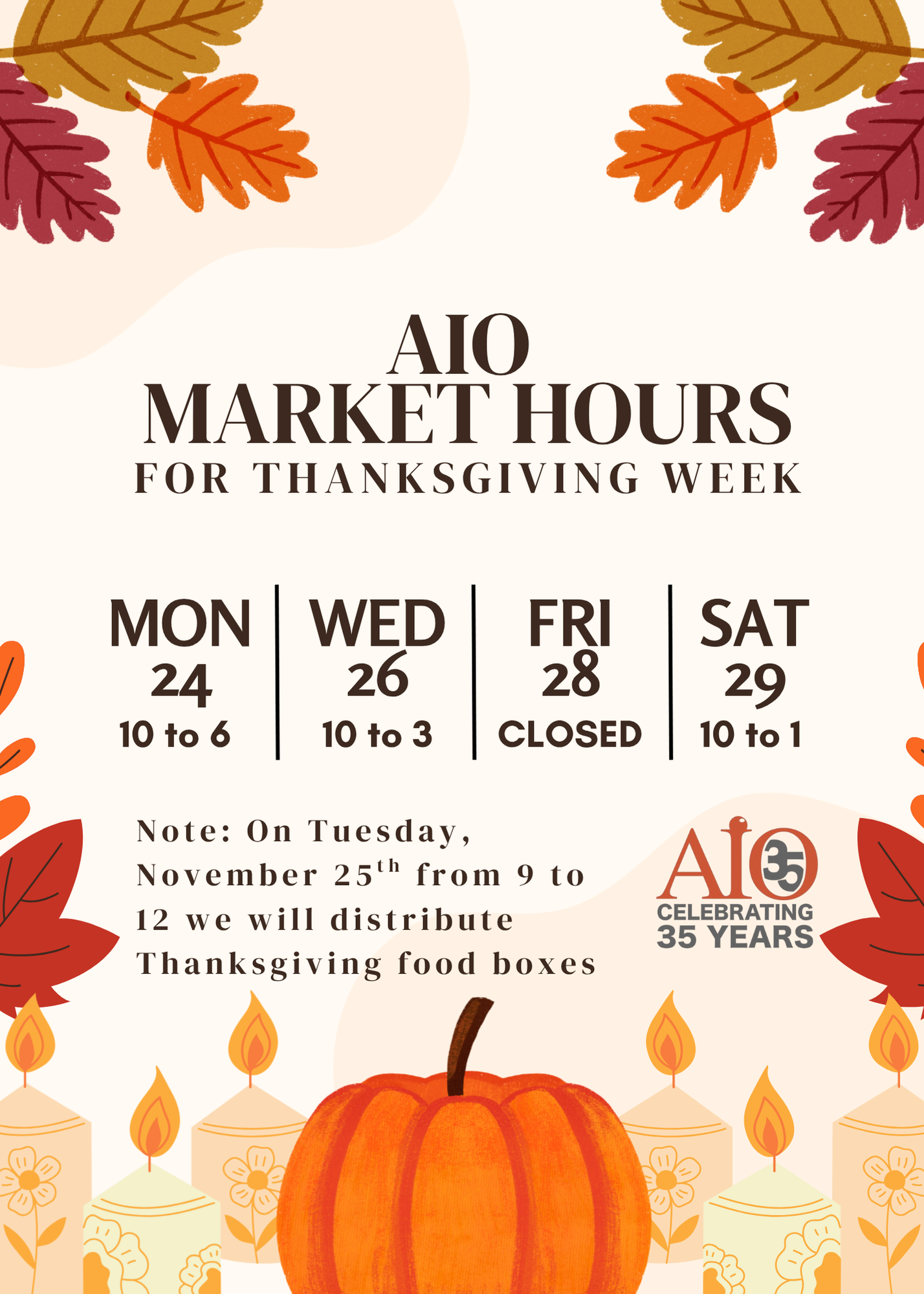 Thanksgiving Week Hours
