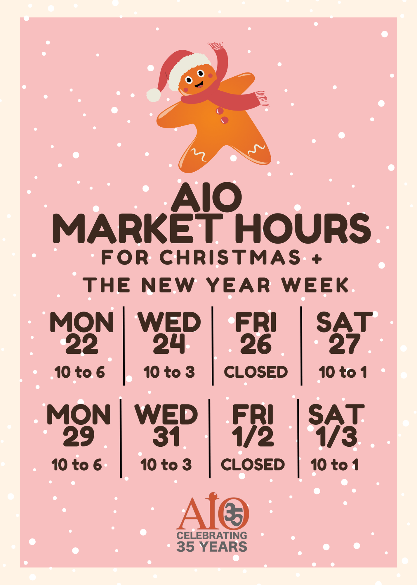 AIO Holiday Hours