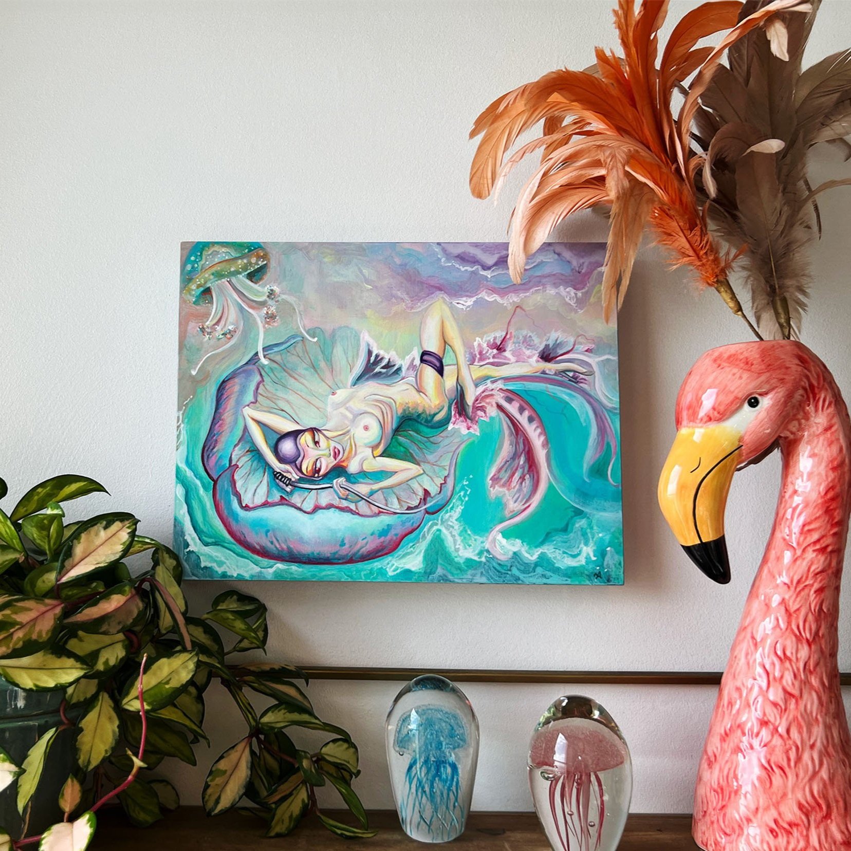 Shop+acrylic+painting+Aurelia+nude+female+underwater+lying+down+on+giant+jellyfish+by+Coastal+Artist+Antigone+of+imexplode+in+Ocean+World+portfolio+Seascape+Art+collection.jpg