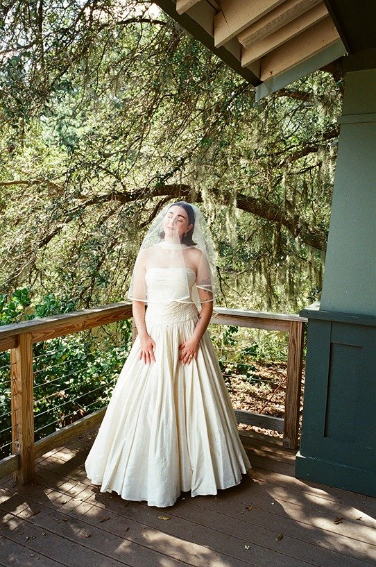 the bride at the lake house at bulow charleston sc