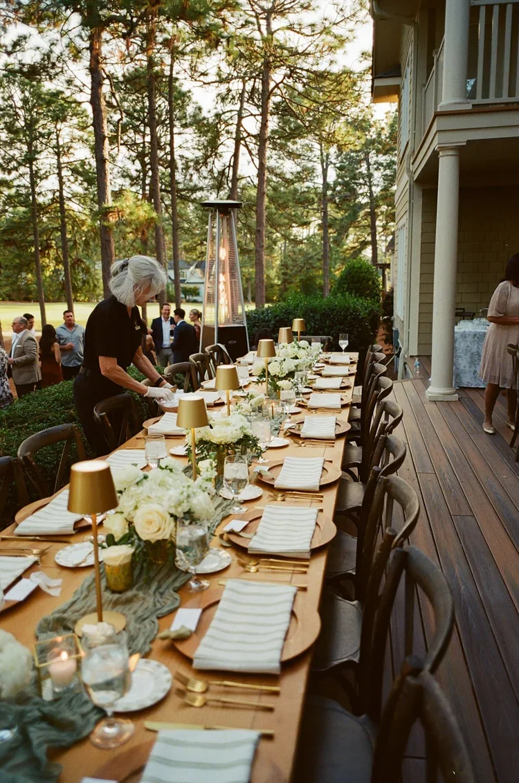 Wedding reception set up captured by photographers in Raleigh NC.