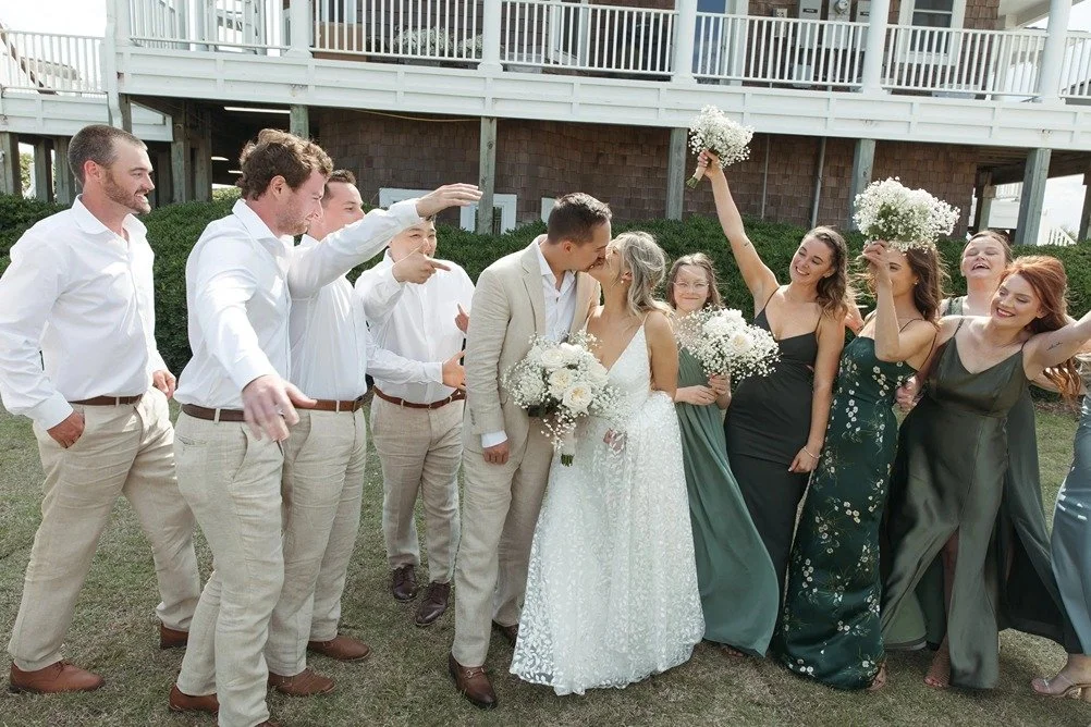 the bridal party at a wedding reception venue in charleston sc