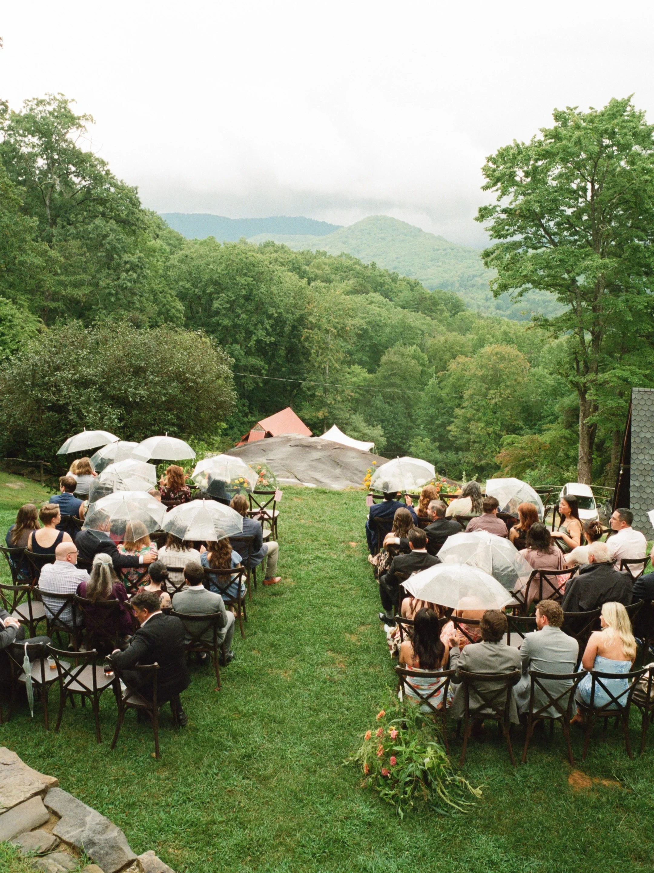 A beautiful rainy September weekend in the mountains celebrating @danielleeichensehr_ &amp; @_michael__moore_ 

Vendors:
Venue: @laurelfallslife 
Planning: @carolinaloveevents 
Florals: @malayafloral 
Dj: @abridesdjservice 
Officiant: @love.and.wisdo