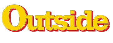 A yellow logo for Outside Magazine