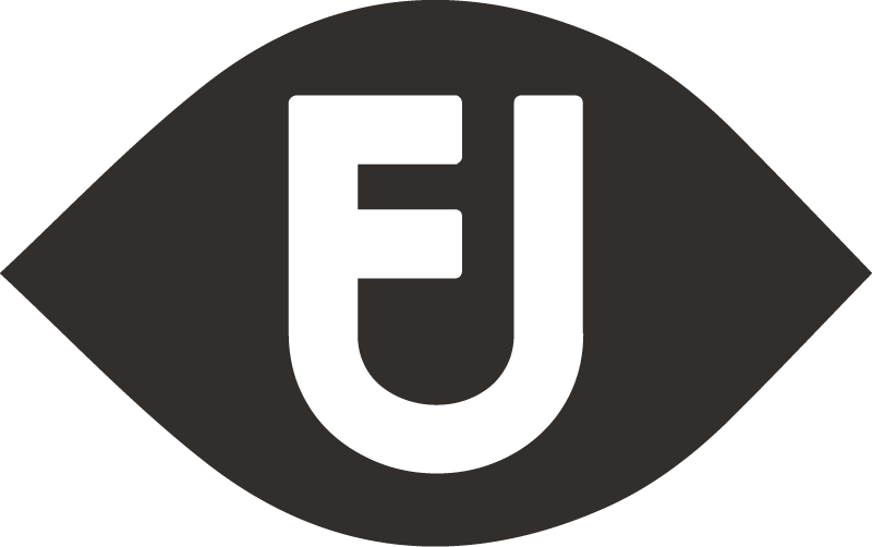A black logo for Unseen Films, in the shape of an eye