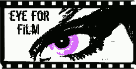 Logo featuring a purple eye on a film strip
