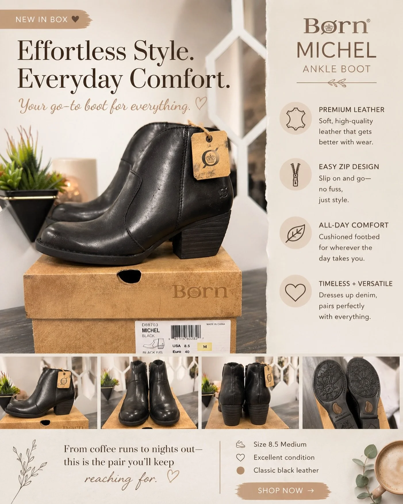 Effortless style. Everyday comfort. 🖤
A timeless pair you&rsquo;ll reach for again and again.

But here&rsquo;s the part that matters most&mdash;
every purchase does something bigger.

✨ All proceeds from the Opportunity Boutique support women in ou