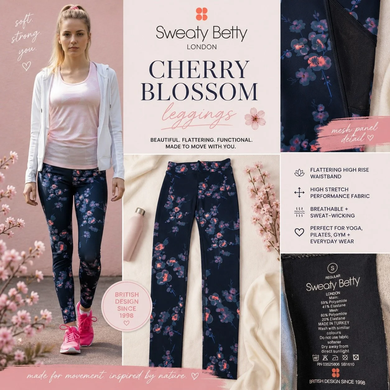 These cherry blossom Sweaty Betty leggings just hit the floor and they are SO pretty in person &mdash; soft floral print, flattering fit, and that perfect mix of athletic + feminine.

But the best part?
Shopping secondhand here supports programs that