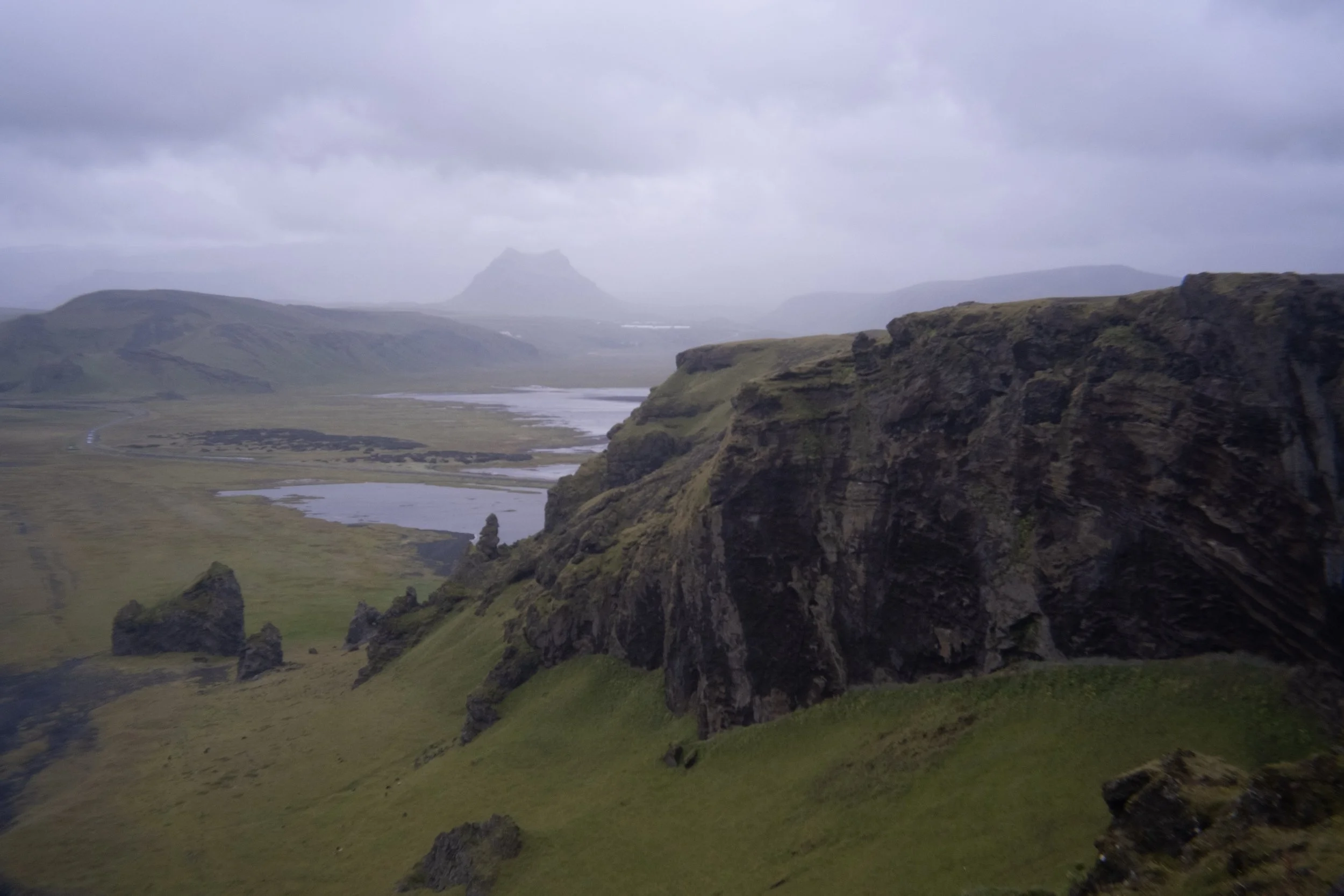 puffin nesting spot at Dyrhólaey in the south of Iceland
