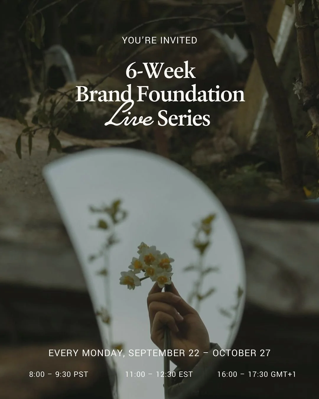 The Brand Foundation Live Series is back this fall and starts in 3 weeks. 

These six weeks are dedicated to build your confidence, define your brand culture and embody a clear, potent message.

We&rsquo;ll explore a new theme every week:
CONFIDENCE
