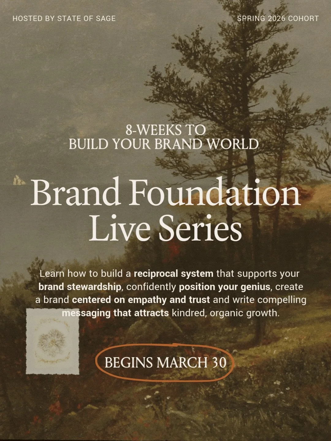 The Brand Foundation Spring Cohort begins at the end of the month. 

I am so energized to guide this group through the foundational work of building a reciprocal brand system that is rooted in BRAND STEWARDSHIP.

During these 8-weeks, my role is to g