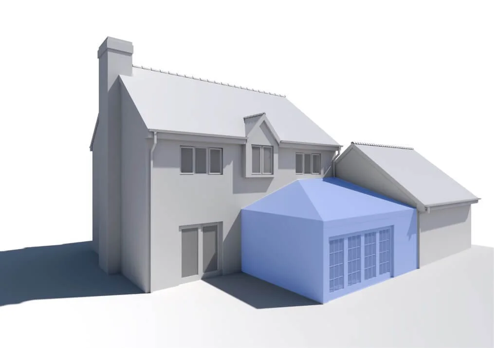 DETACHED REAR EXTENSION 3D VIEW