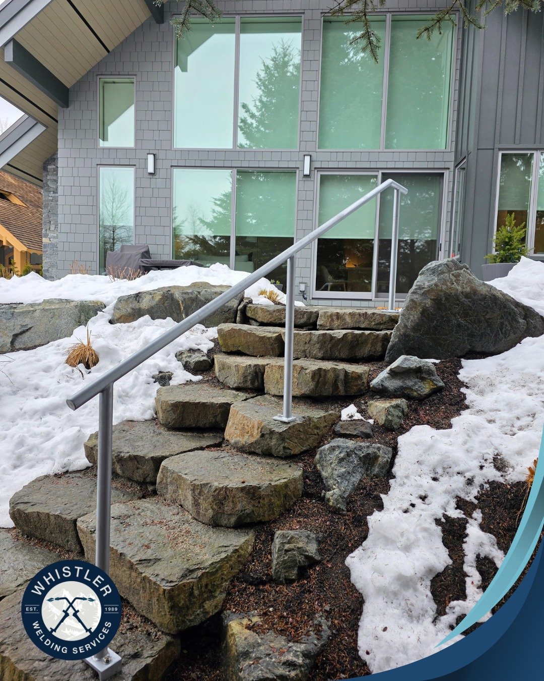 Recent Project in Whistler, BC! 

We recently crafted and installed this custom handrail for our client, combining durability, functionality, and sleek design. Built to withstand the elements while adding safety and style to the space. Another qualit