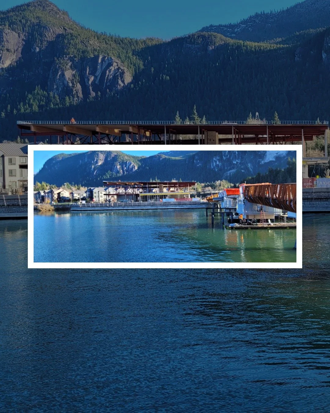 Stunning views at our Sea &amp; Sky project! Our team has been hard at work delivering the full structural steel package for the expansive amenities building in this mixed-use development by Bosa and Kingswood Properties in Squamish. 

GC: @axiombuil