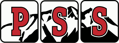 Three black and white rectangular illustrations each with a red letter spelling 'P', 'S', 'S', with silhouettes of mountain or tree shapes in the background.