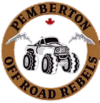 Logo with a vintage off-road vehicle and the text 'Pemberton Off Road Rebels'