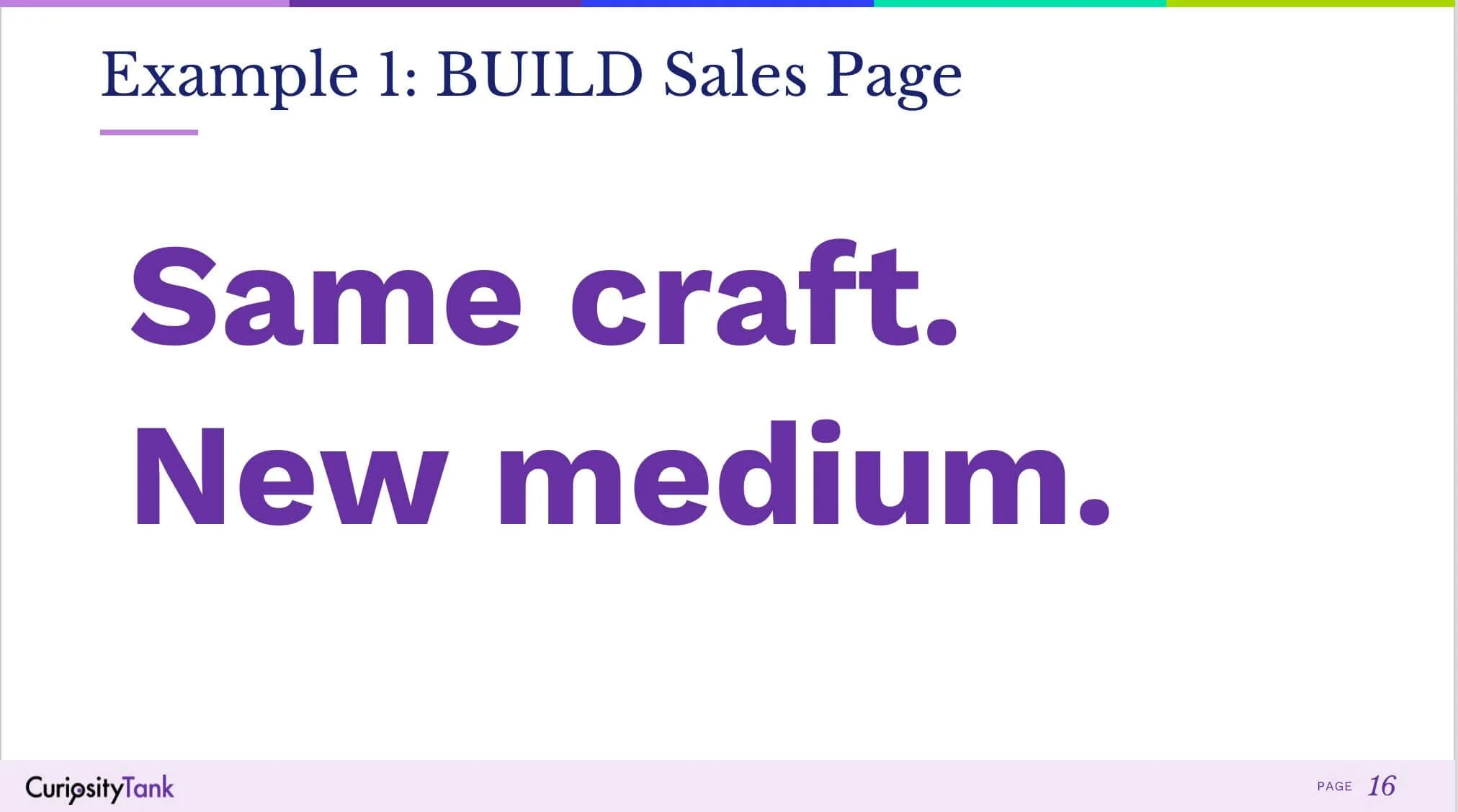 Example 1: Build Sales Page