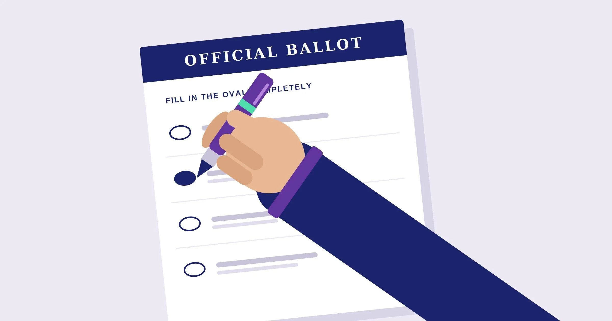 Paper ballot cartoon graphic