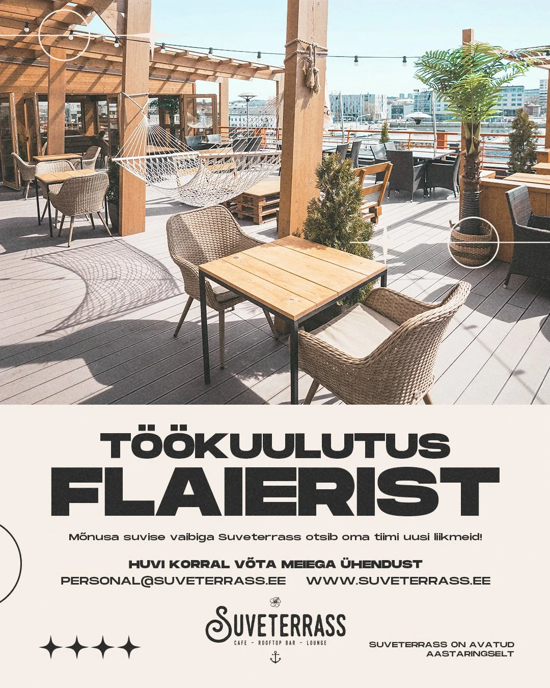 Töökuulutus restoranis suveterrass - flaierist/flyerist