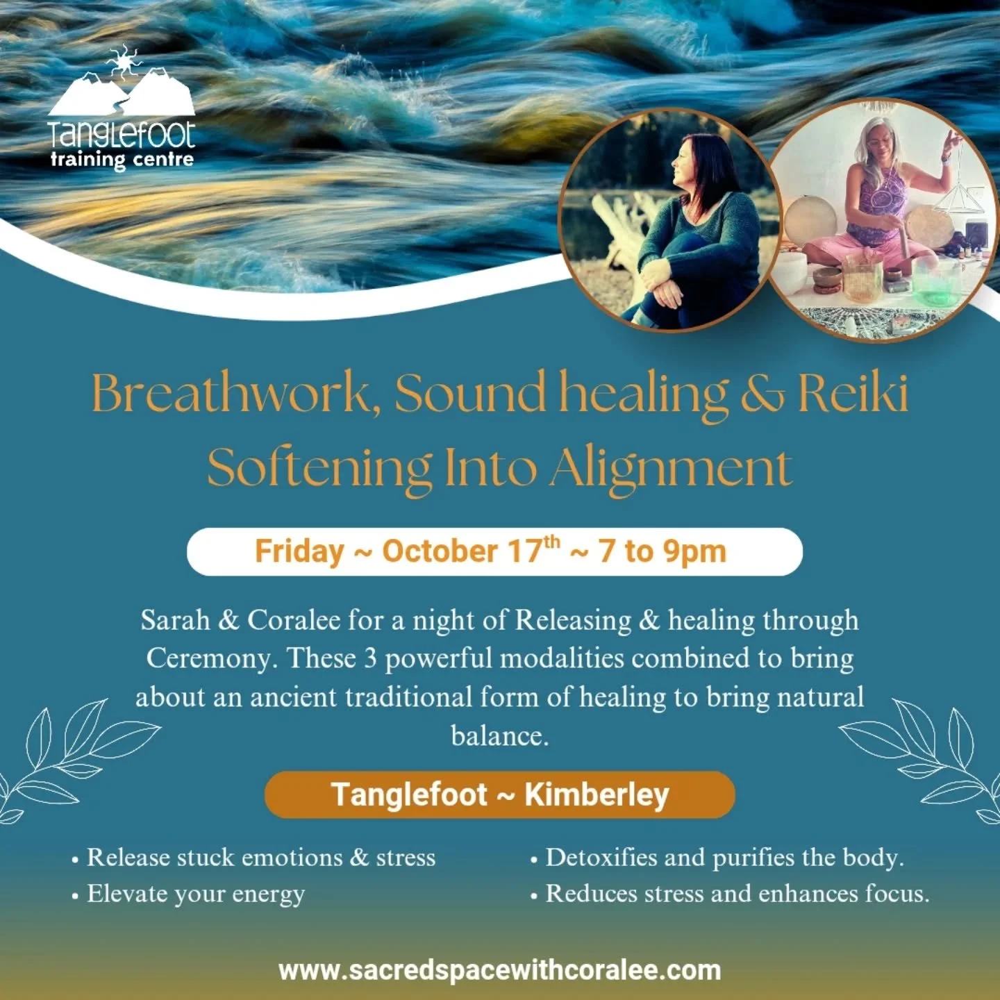 Softening Into Alignment 

 Breathwork, Sound Healing Journey and Reiki
✨ Friday, October 17th, 2025 ✨

As the Libra Sun dances with Jupiter and Venus moves into Virgo, we&rsquo;re invited to slow down &mdash; to soften the edges, breathe deeper, and