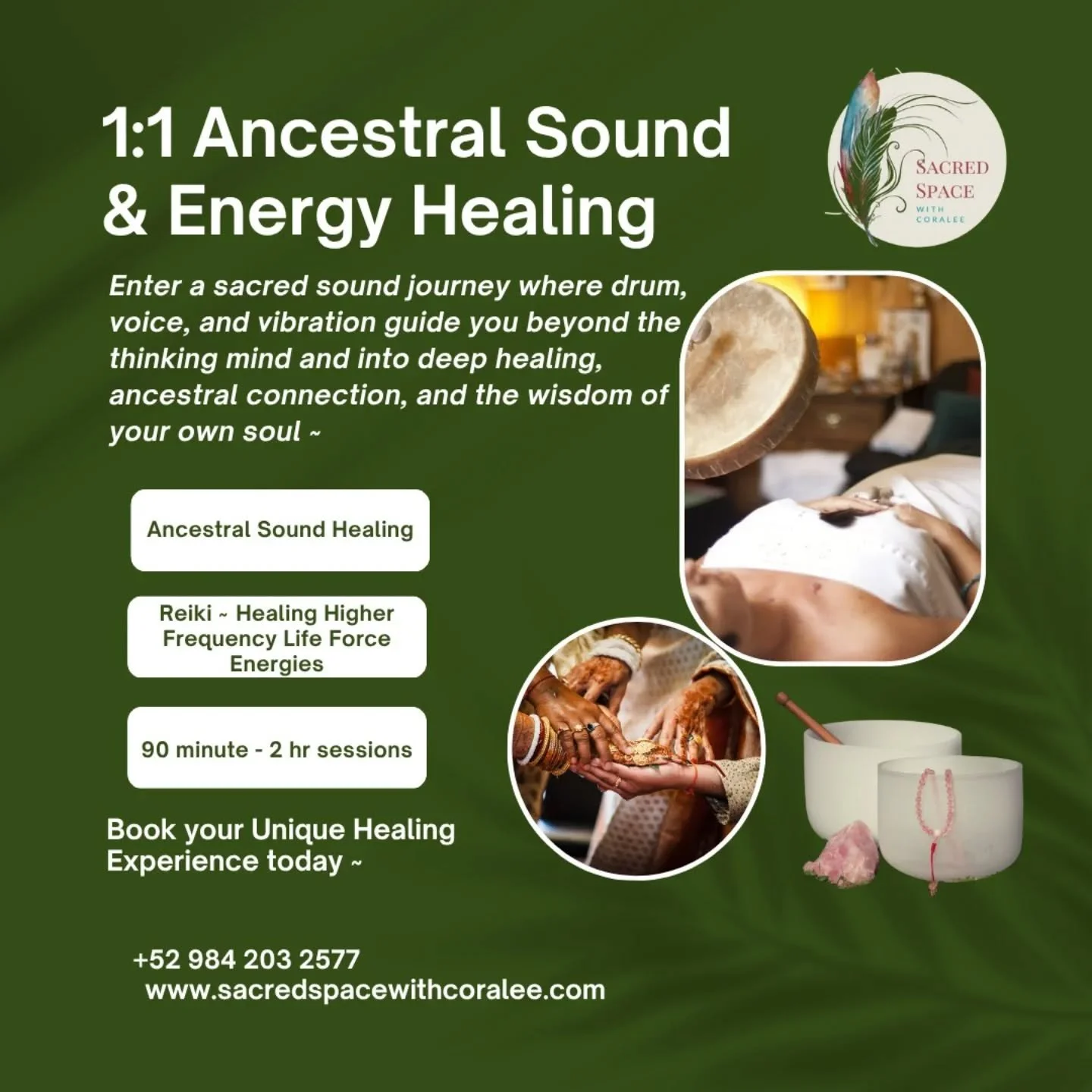 Hola All! I am still in Playa and will be here for the next month and would love to share my offerings with those who are feeling the call. Below are my offerings in Playa 🌿

I offer 1:1 sessions to help you release stress, reconnect with your heart