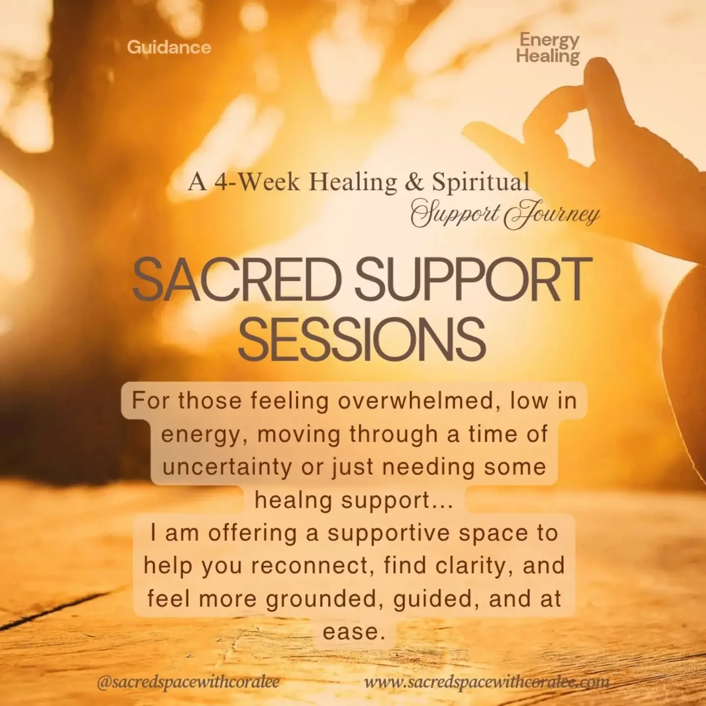 Hola community, I am offering this amazing introductory deal to create a Sacred Space of support for you!
Online or in-person (Playa del Carmen)

A space to be supported consistently 🌿

This sacred space mostly helps those who are moving through a t