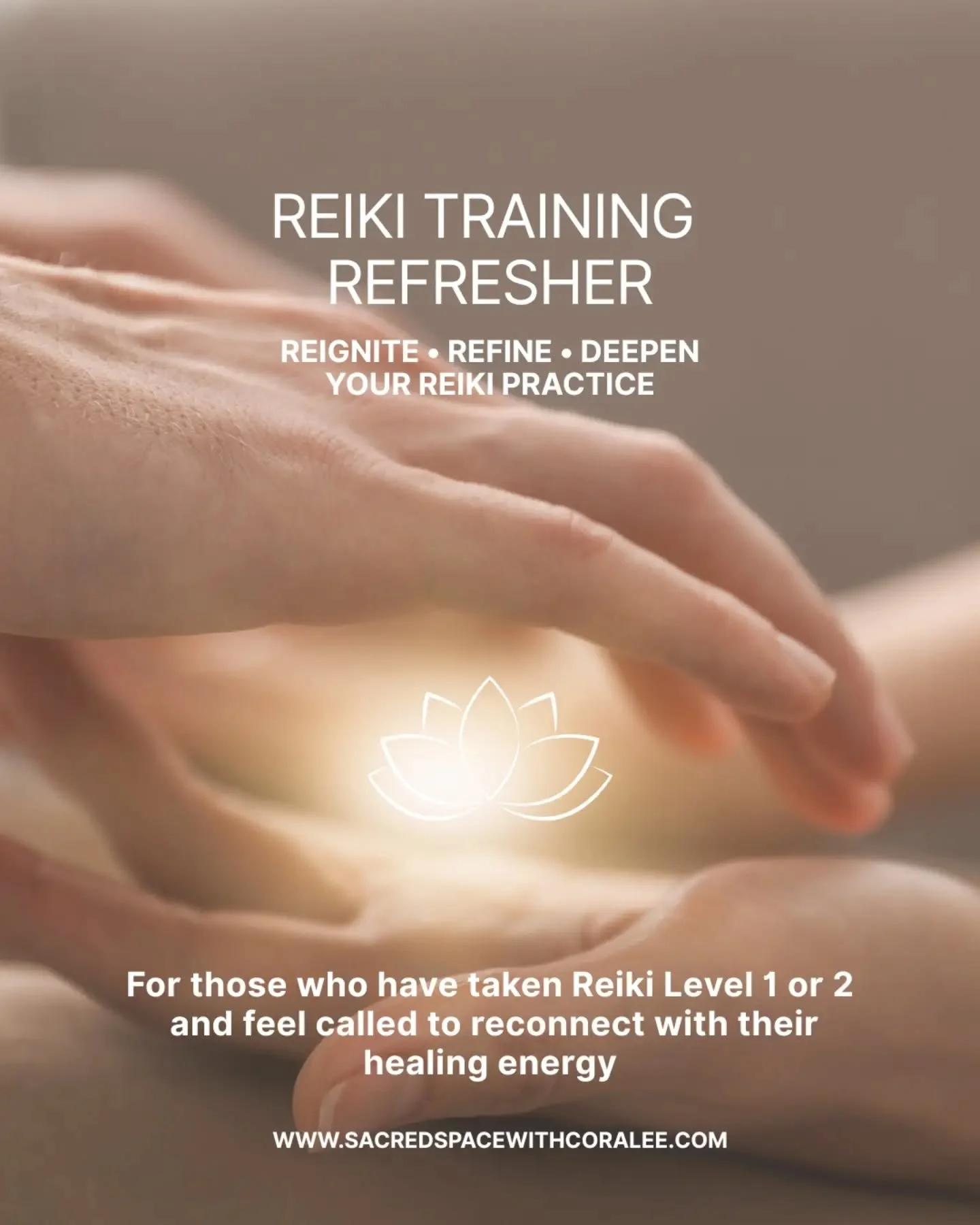 REIKI REFRESHER TRAINING 🌿 Reignite &bull; Refine &bull; Deepen your Reiki Practice

Have you taken Reiki Level 1 or 2 and feel called to reconnect with your practice?

This 2-day refresher is a space to return to your Reiki energy, receive renewed 