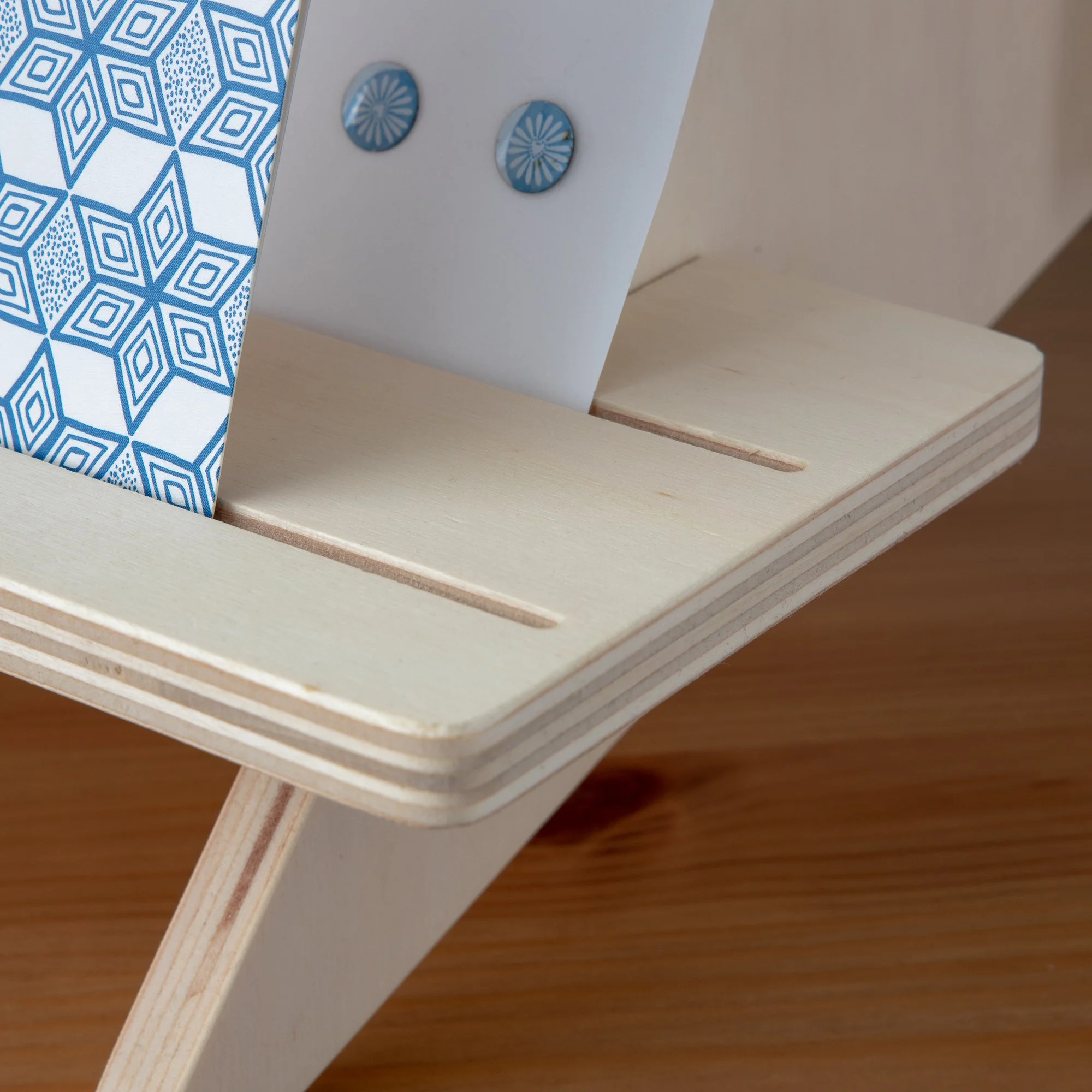 Rectangular Table Top Pegboard Display Stand with Tiered Shelving