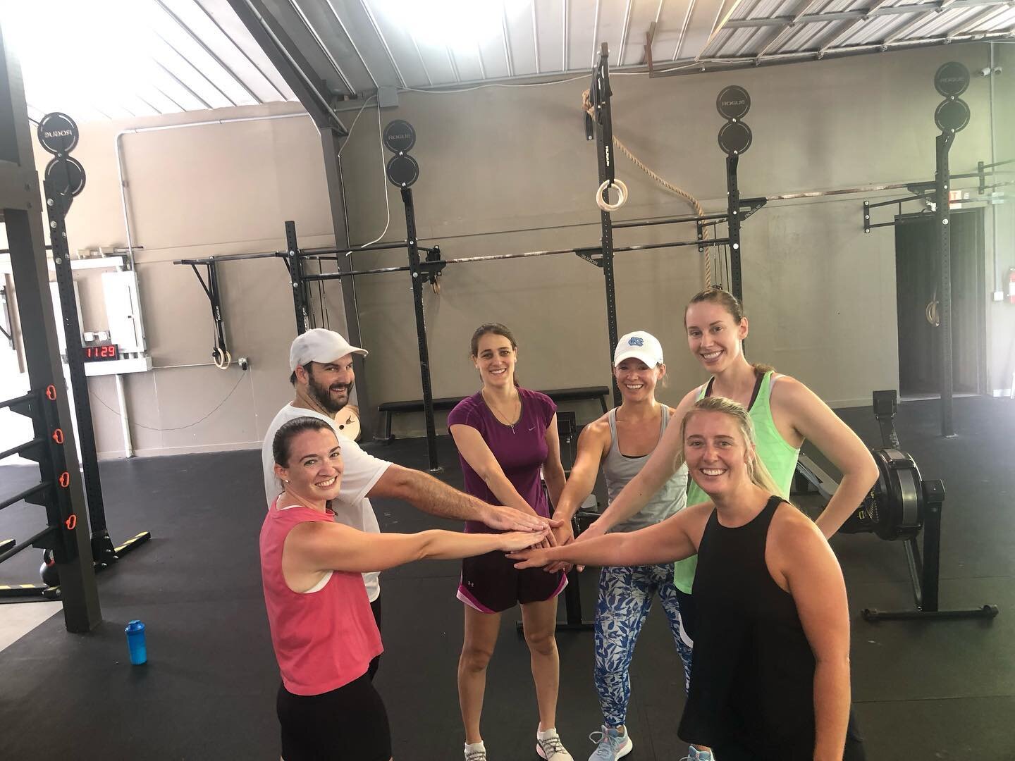 Thanks for joining us today! Coach Karen had the special treat of meeting and coaching 5 of Monica’s friends who were wondering what goes on in this place 😂 Looks like they all survived and are even smiling🥰