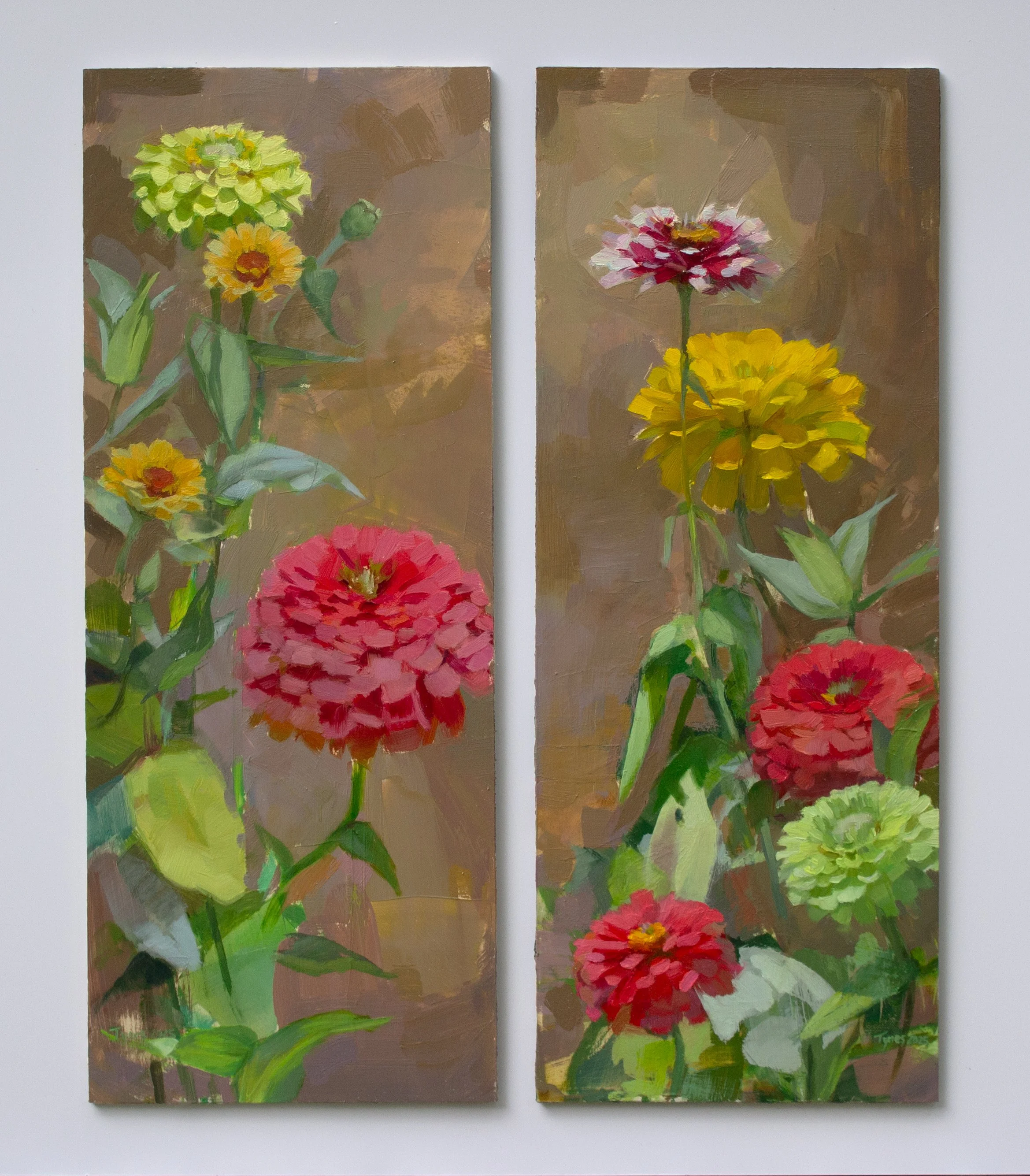 Zinnia Diptych