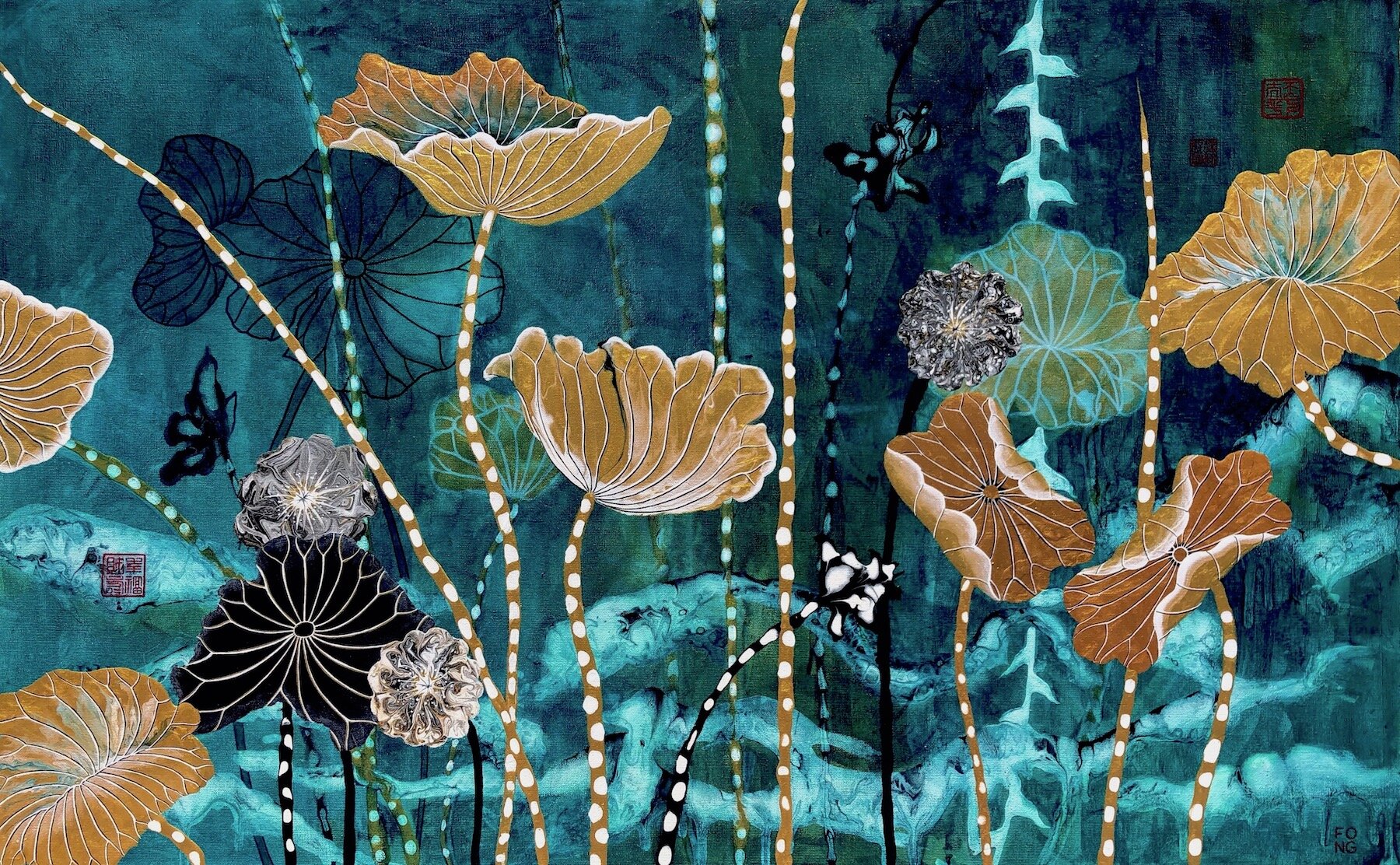Thai Lotus Leaves by Pamela Fong