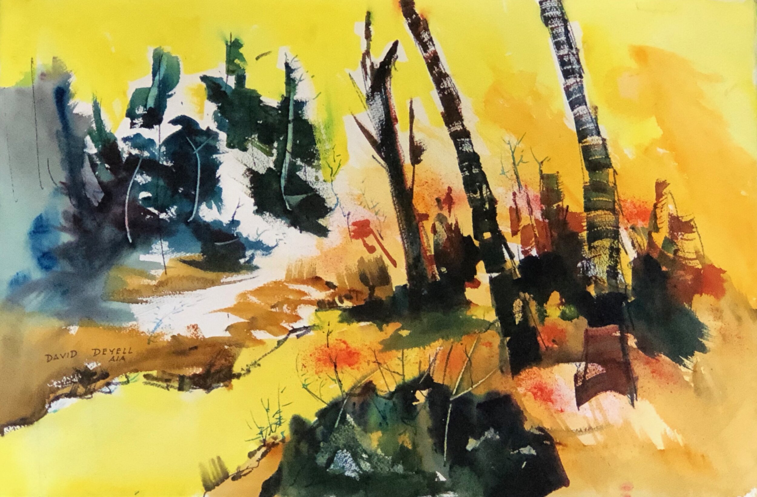Trees in Yellow by David Deyell
