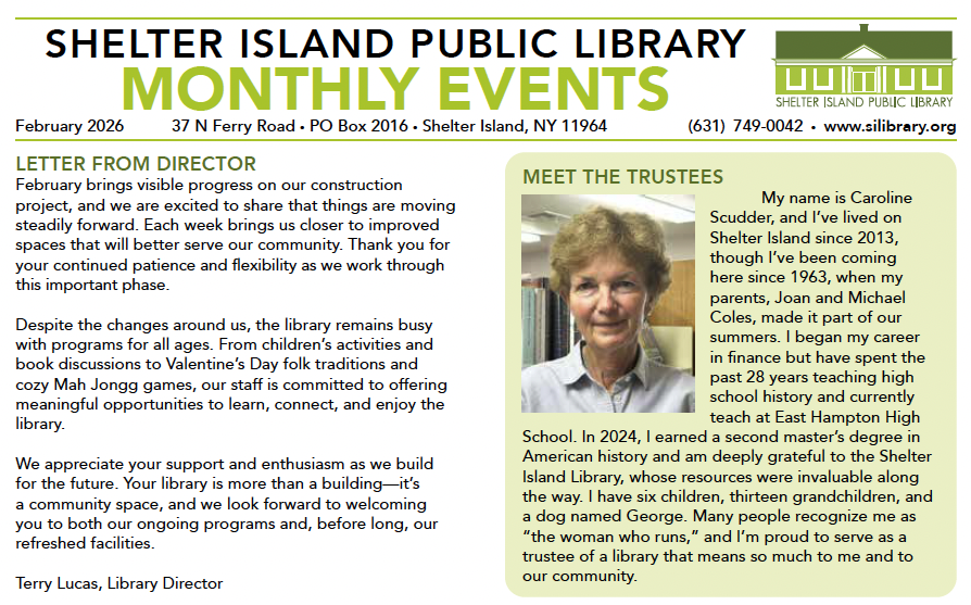 Thumbnail preview of the February 2026 library newsletter, click to download.