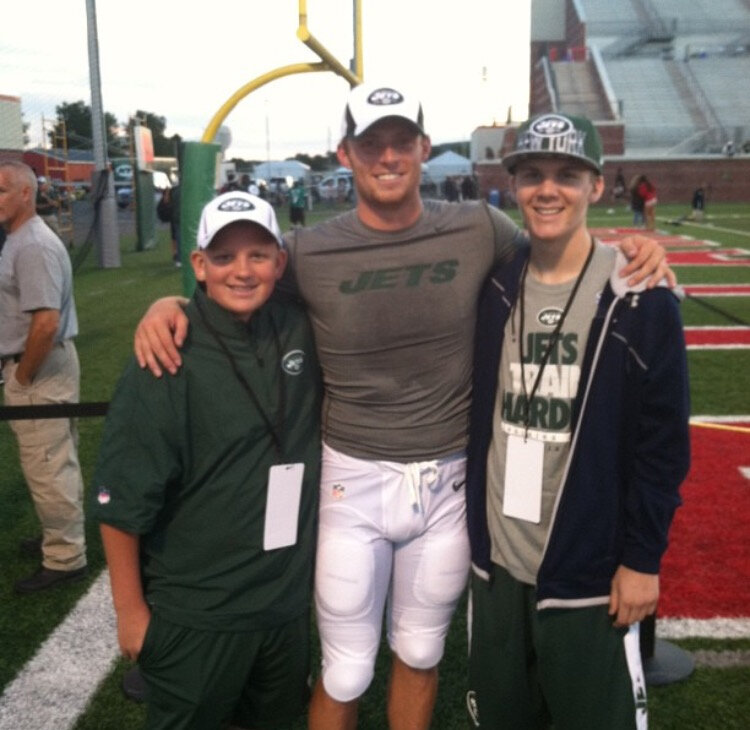 Tyler and Austin with Greg McElroy