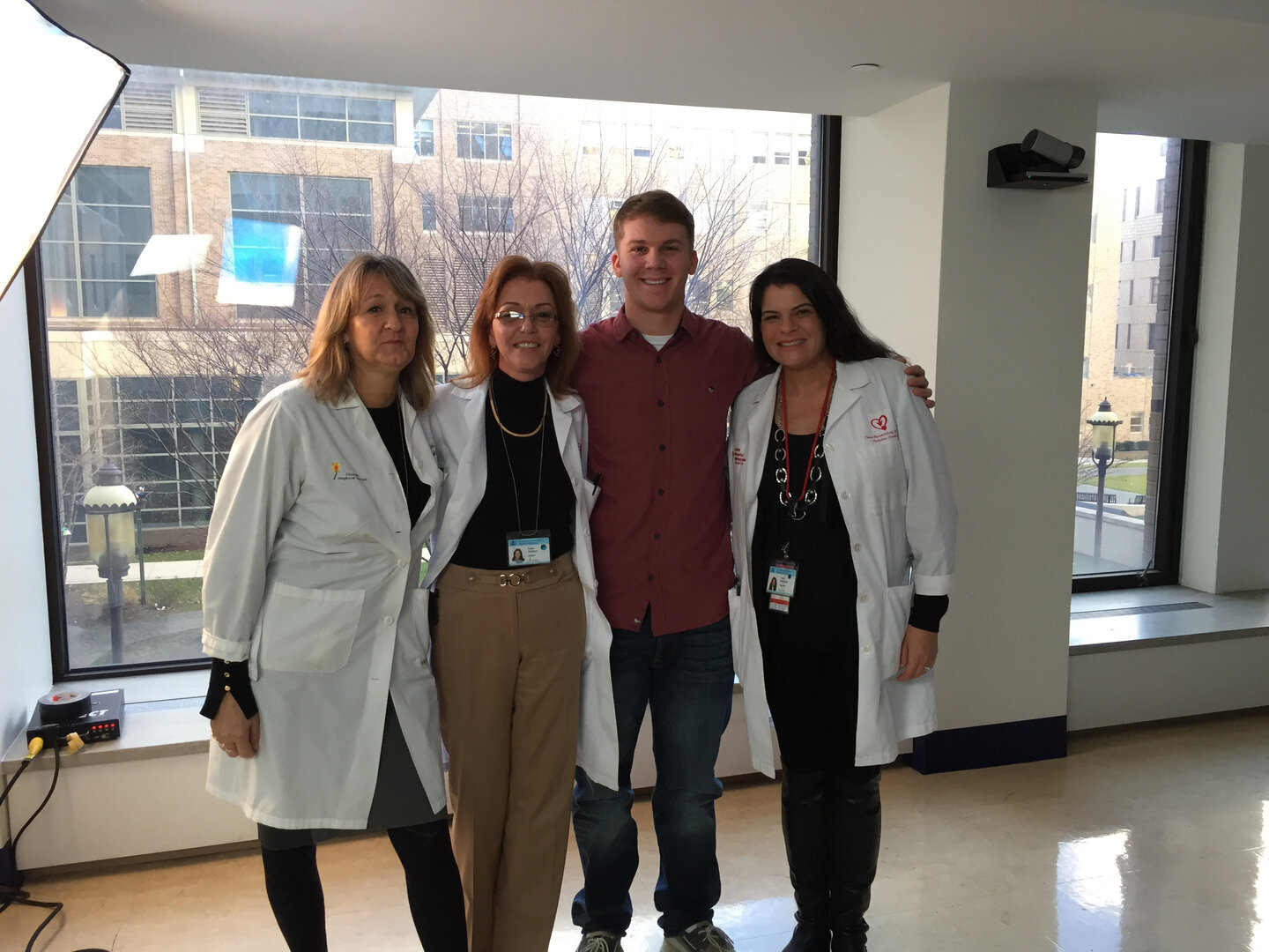 Tyler with Favorite nurses at Morgan Stanley Children's Hospital NYC