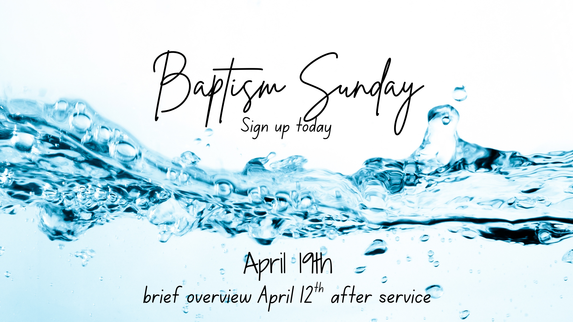 Baptism Sunday