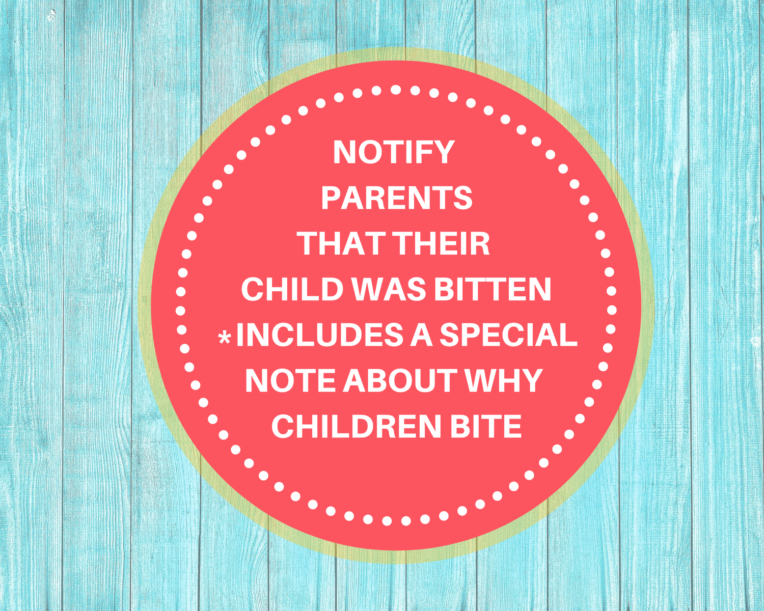BITING REPORT- Daycare Printable Child Incident Report /Preschool Accident  or Injury Form — Daycare Studio