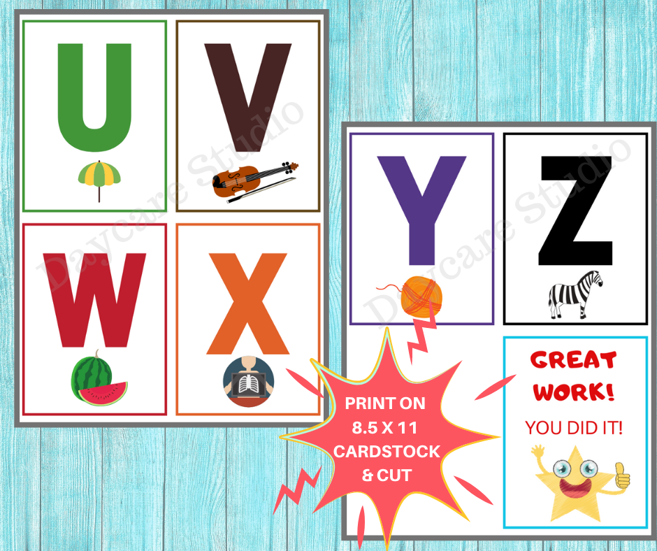 Alphabet Flash Cards / ABC Printable Flashcards / Toddler & Preschool  Educational Materials — Daycare Studio