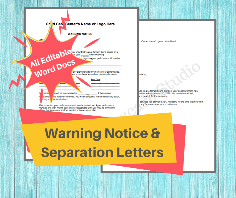 DAYCARE PARENT LETTERS/ Childcare Business Professionally Written Email ...