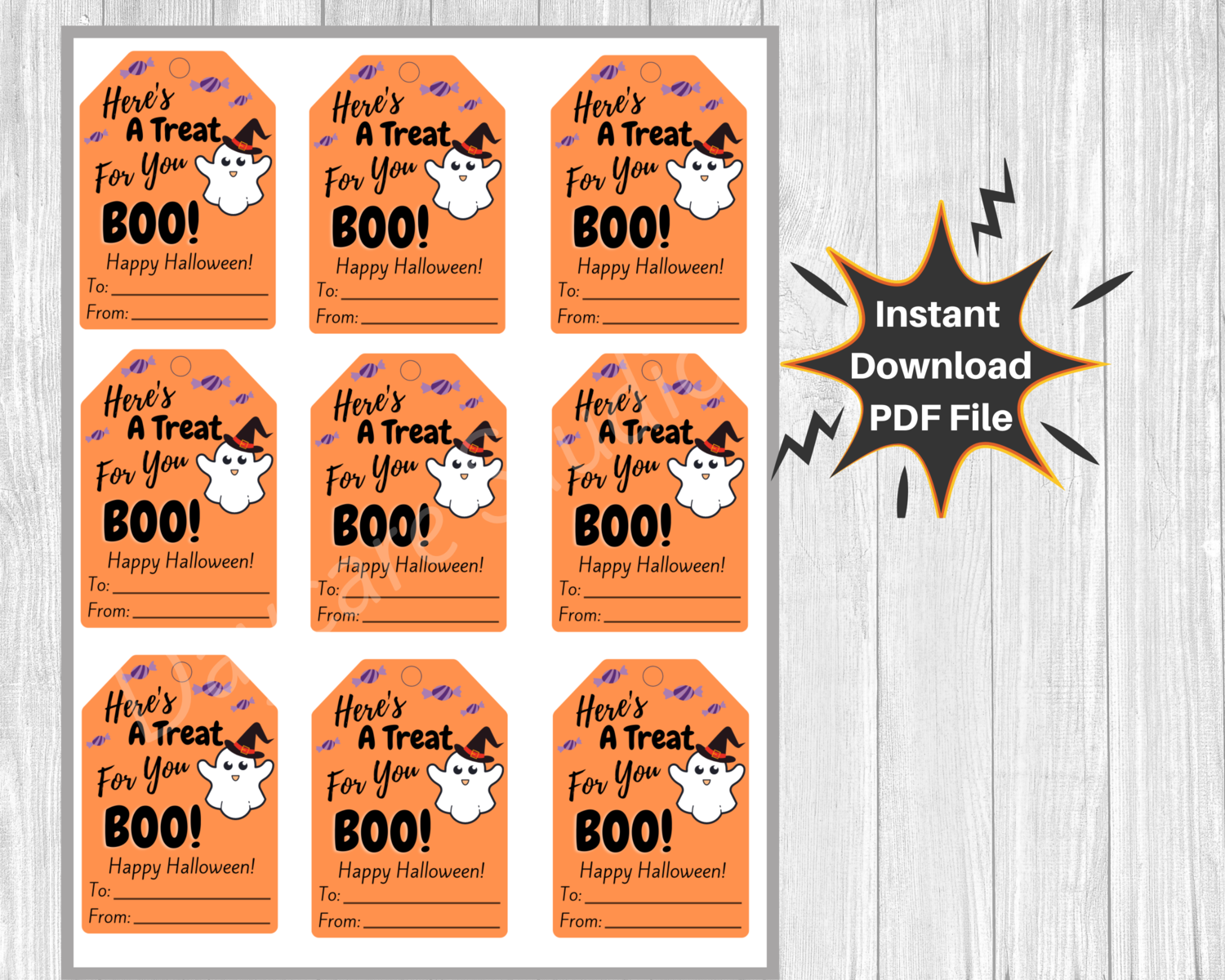 Halloween Gift Tags Printable / Cute Ghost Treat Gift Tags / Cookie and Goody  Bag Tags / Perfect for teachers, preschools, and daycares — Daycare Studio