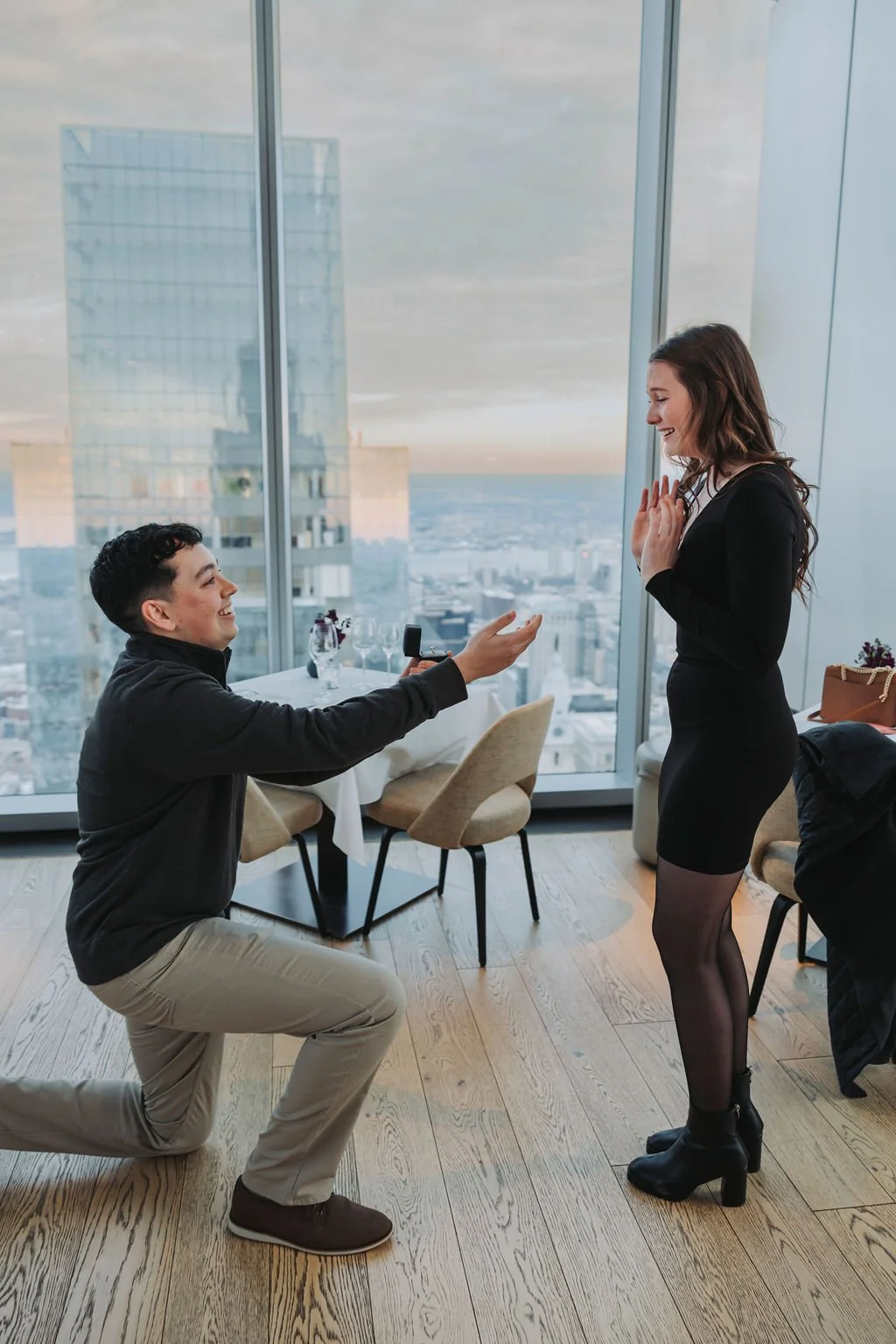 Philadelphia Proposal Photographer | David &amp; Meagan Proposal at SkyHigh Four Seasons Philadelphia