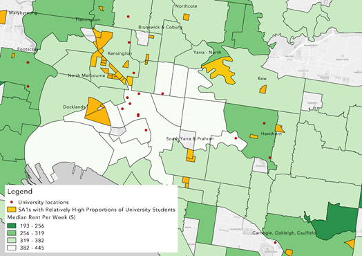 Where do University Students Live in Melbourne?