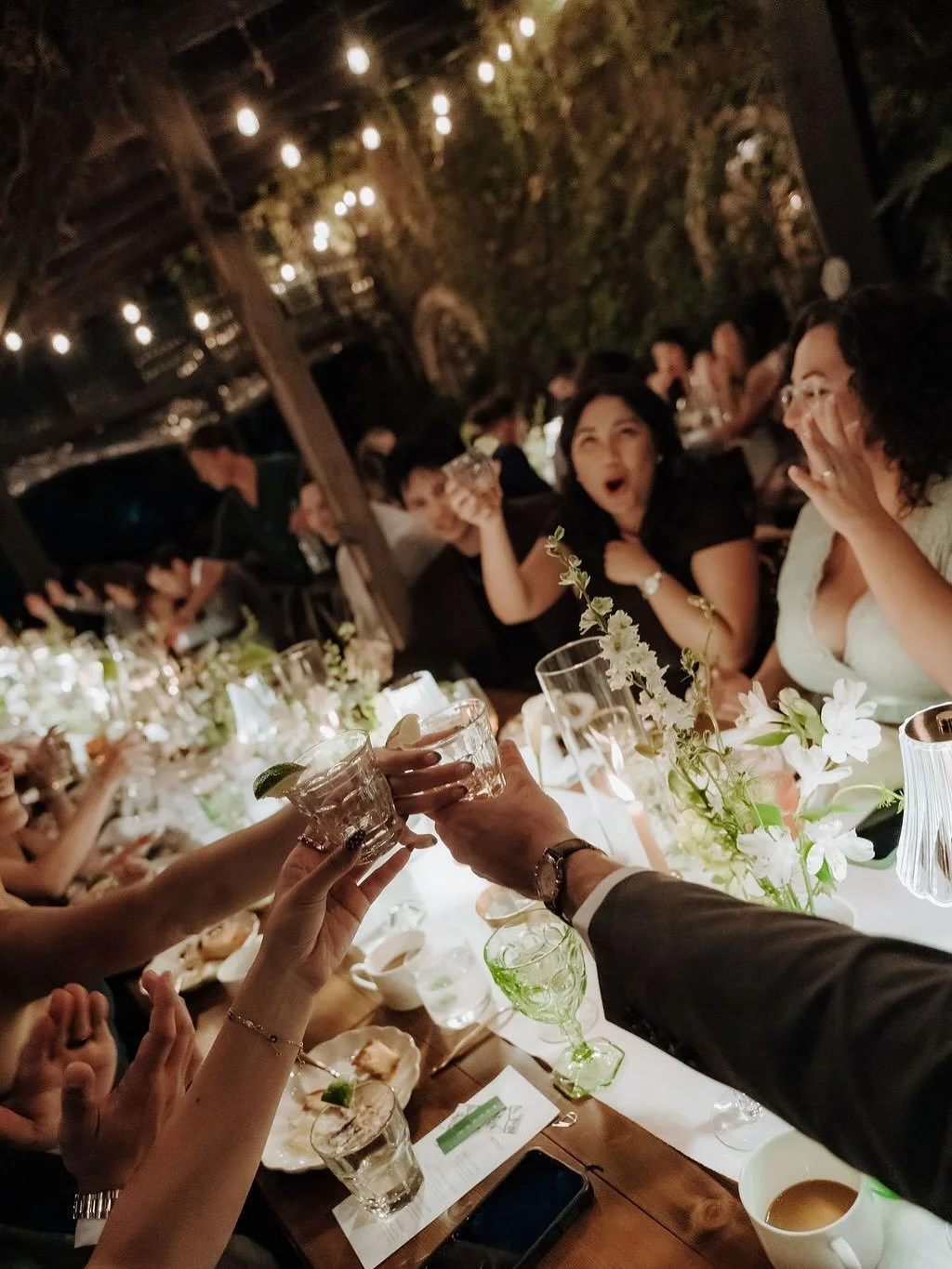 Dinner at the Corson Building 💚 

Venue @thecorsonbuilding 
Photo @thepostweddingphotographer 
Video @dl_videography 
Florals @barefootflorals 
Sax + DJ @codeevents.us @timstaro 
Hair @bridalbeautyagency 
Makeup @ritualbeautybytayte 
Cake @puffyclou
