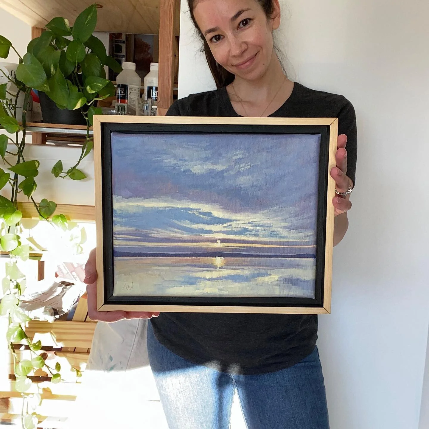 NEW paintings up in the shop, link in bio ⤴️

This favorite piece found a home this morning 
&ldquo;Transcendent&rdquo;
8 x 10 

One our favorite spots in Morro Bay, California

We got to the camp ground and set up just in time to catch the sunset. W