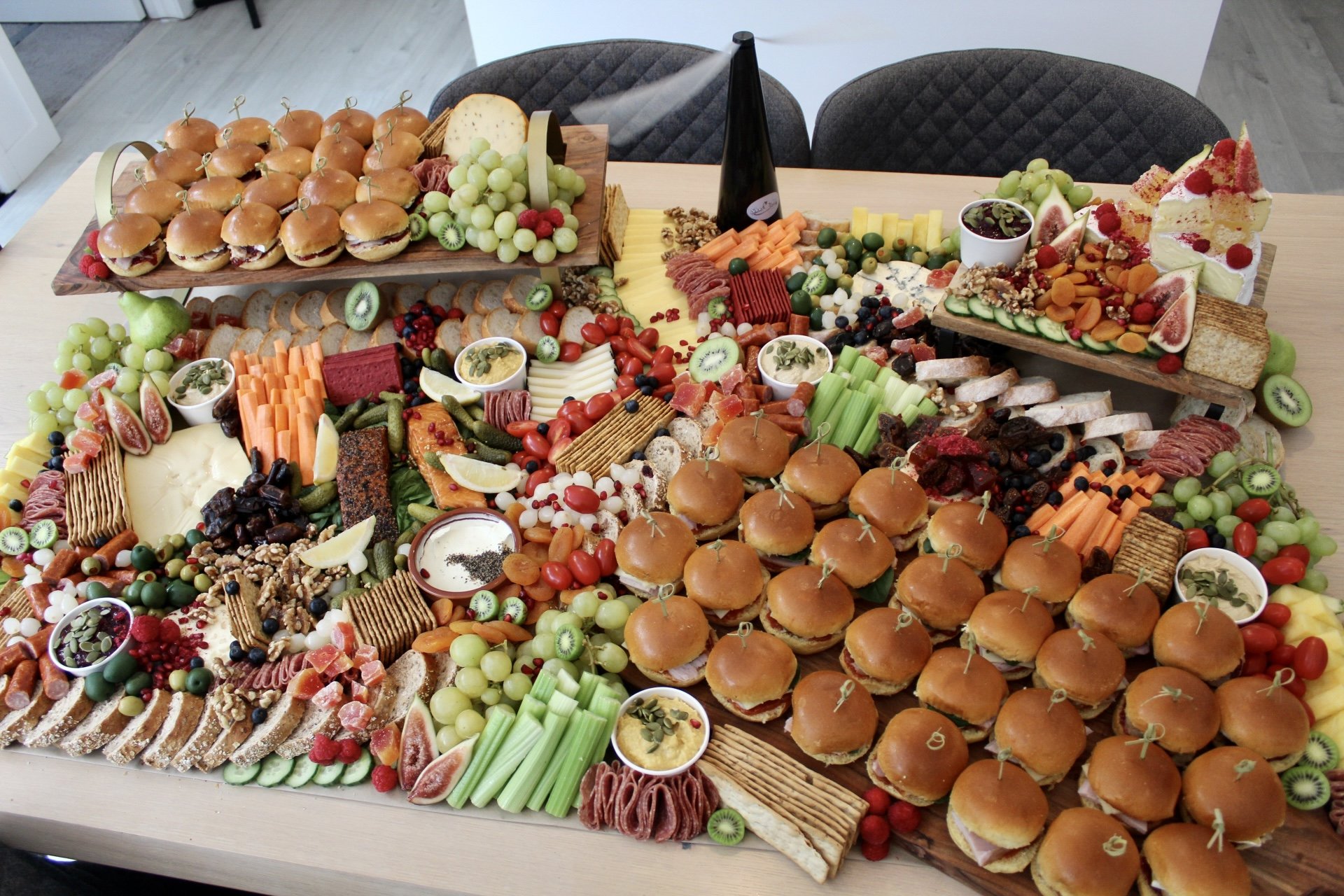 Grazing Table for an event in Auckland with mini sliders added