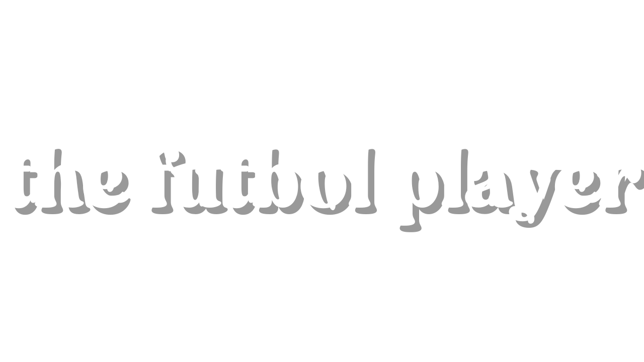 The image features the title 'the futbol player' in bold white text on a black background.