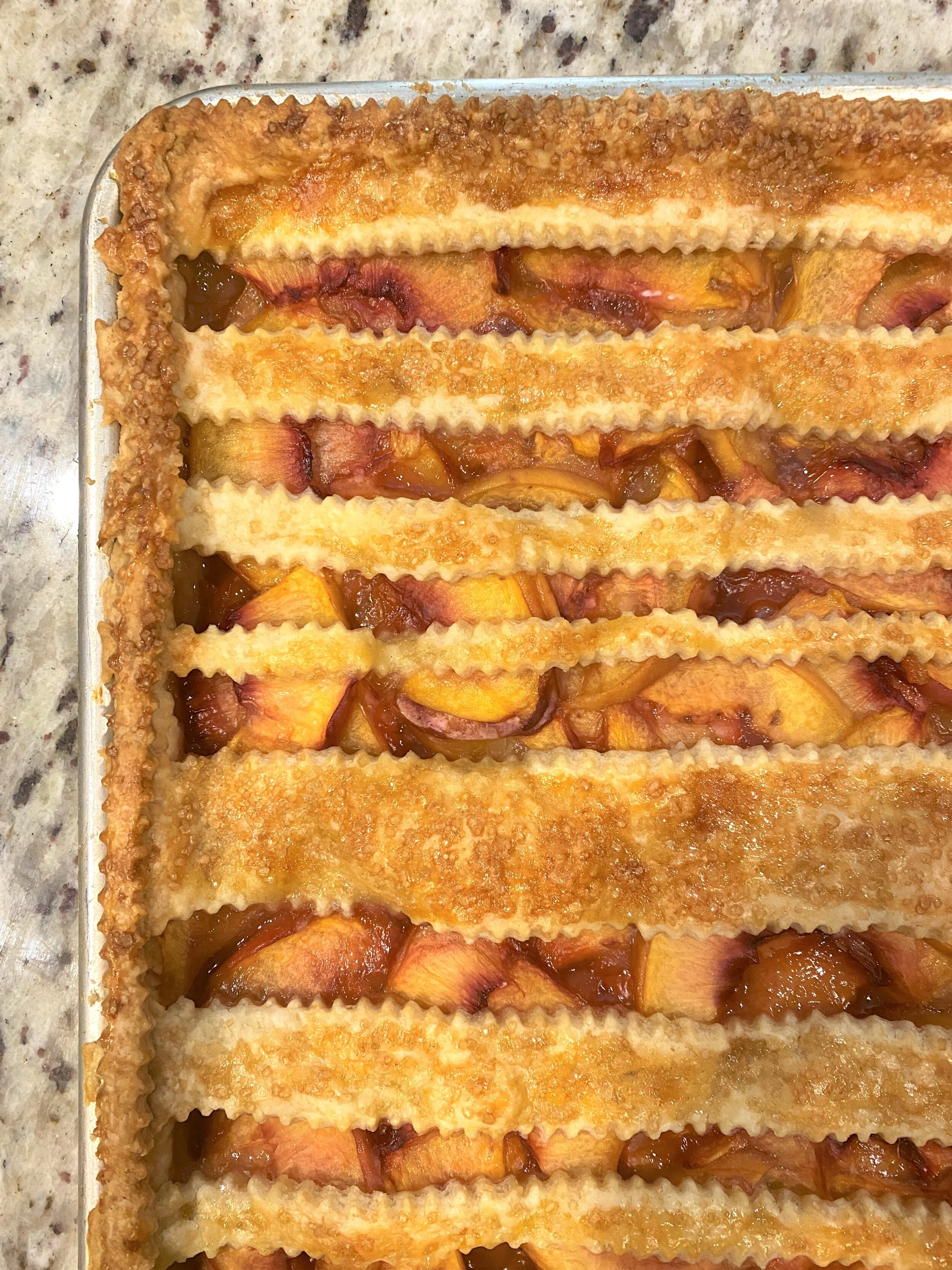 Ending Summer on a Sweet Note:  Perfect Peach Slab Pie!
