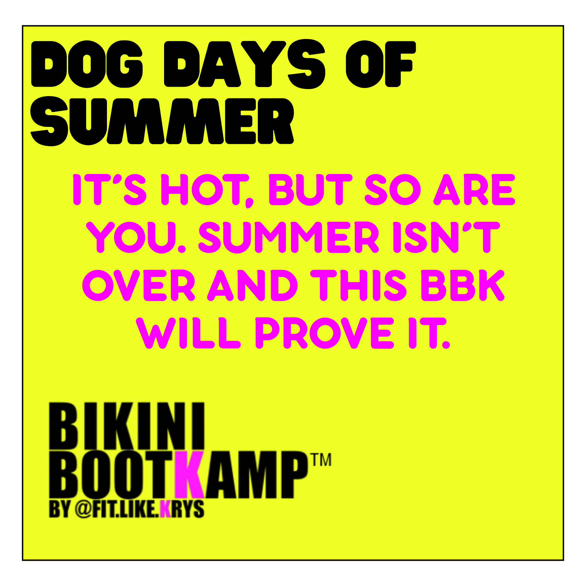 Bikini Bootkamp: DOG DAYS OF SUMMER