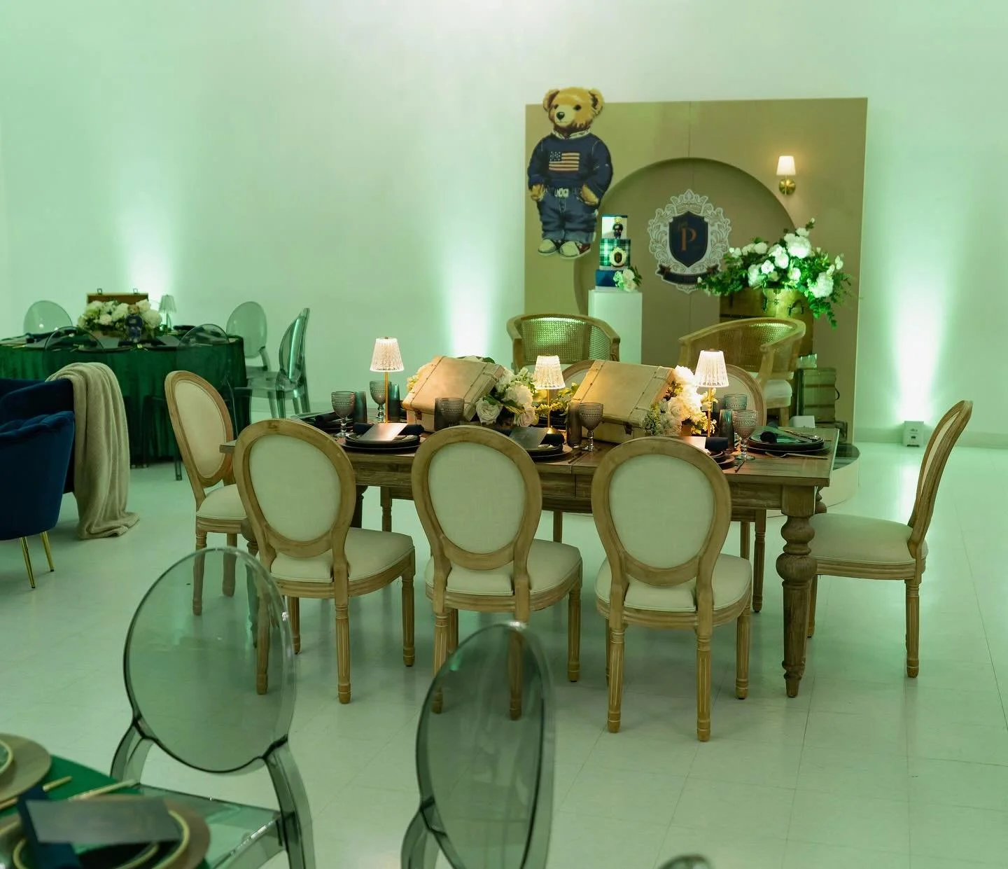 Welcoming little bear!
Decor/ Florals @eventexecutives 
Table / French Chairs and Lounge sets / Circle wall @creations_byvanessa
Cake | @cakesbytonimarie
Venue | @theblancvenue
Uplighting | @evolutionsoundandlighting 
Photo/Content Videos /@fuertesph
