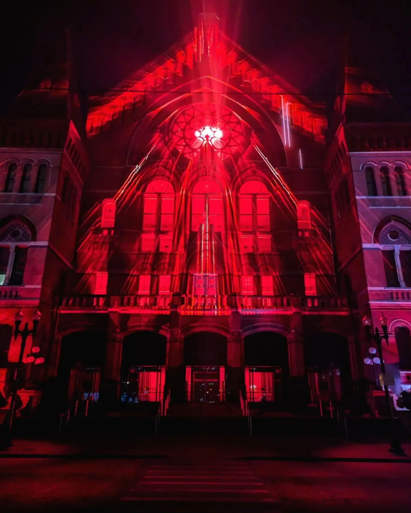 If Music Hall was in &quot;The Upside Down&quot; it may look like this? #blink2024 #blinkcincinnati 
.
.
.
.
#vpht_art #cincinnati #ohio #cincyparks #overtherhine #otr #urbanphotography #photography #cityphotography #architecturephotography #artphoto